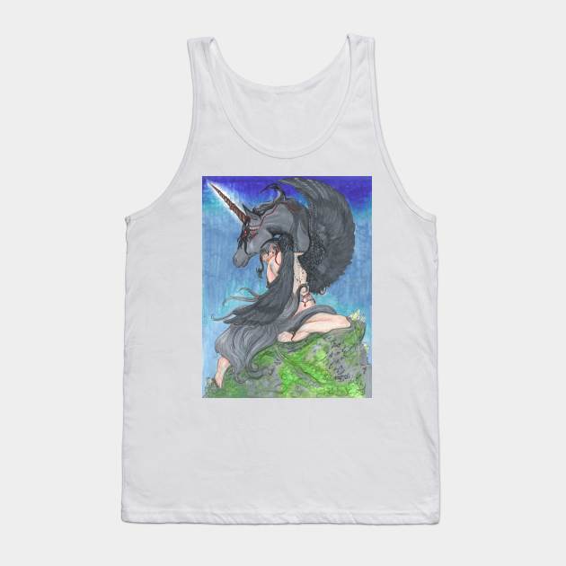 Angel and Winged Unicorn Tank Top by pegacorna